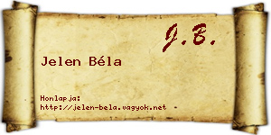 Jelen Béla névjegykártya